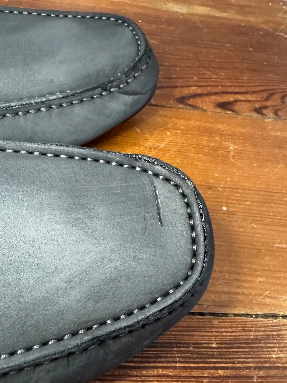 Salvatore Ferragamo Driver Loafers Ornament Gancini Detail Gray Nobuck Suede 7.5